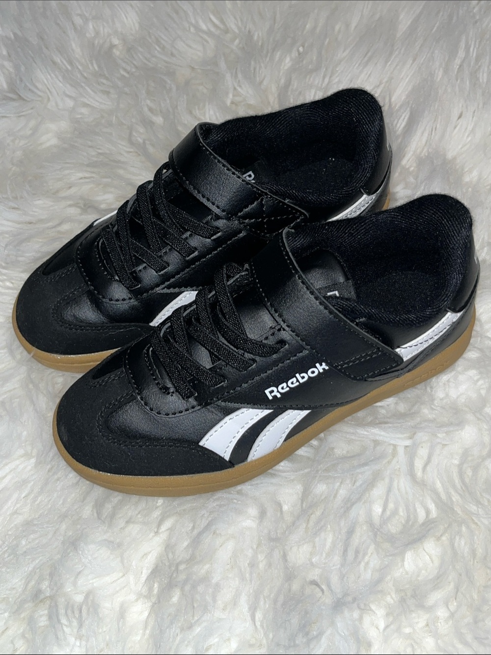 Reebok Kids Black, White & Gum Classic Sneaker